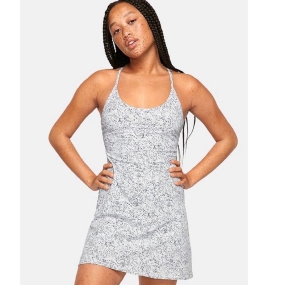 Outdoor Voices Exercise Dress in Dove Frost, Size Small